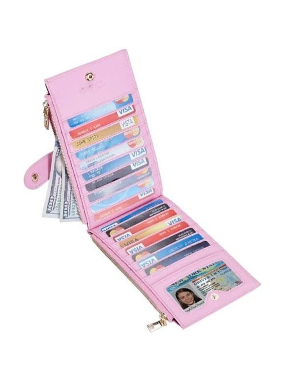 Valentines Day Women Wallet RFID Blocking Bifold Multi Card Wallet Zipper Pocket